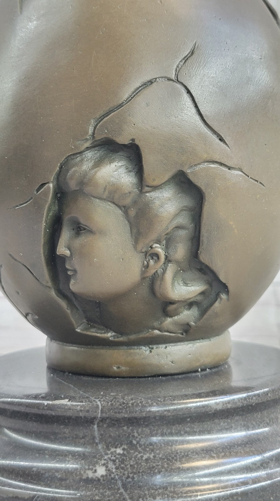 Gilt Bronze Gorgeous Woman Sculpture Vase Perfect Christmas Gift Xmas Statue