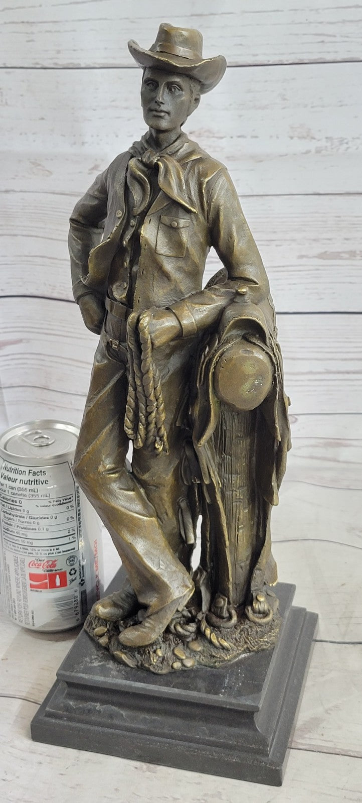 Patoue Cowboy Bronze Sculpture Handcrafted French Artist Original Signed  Figure
