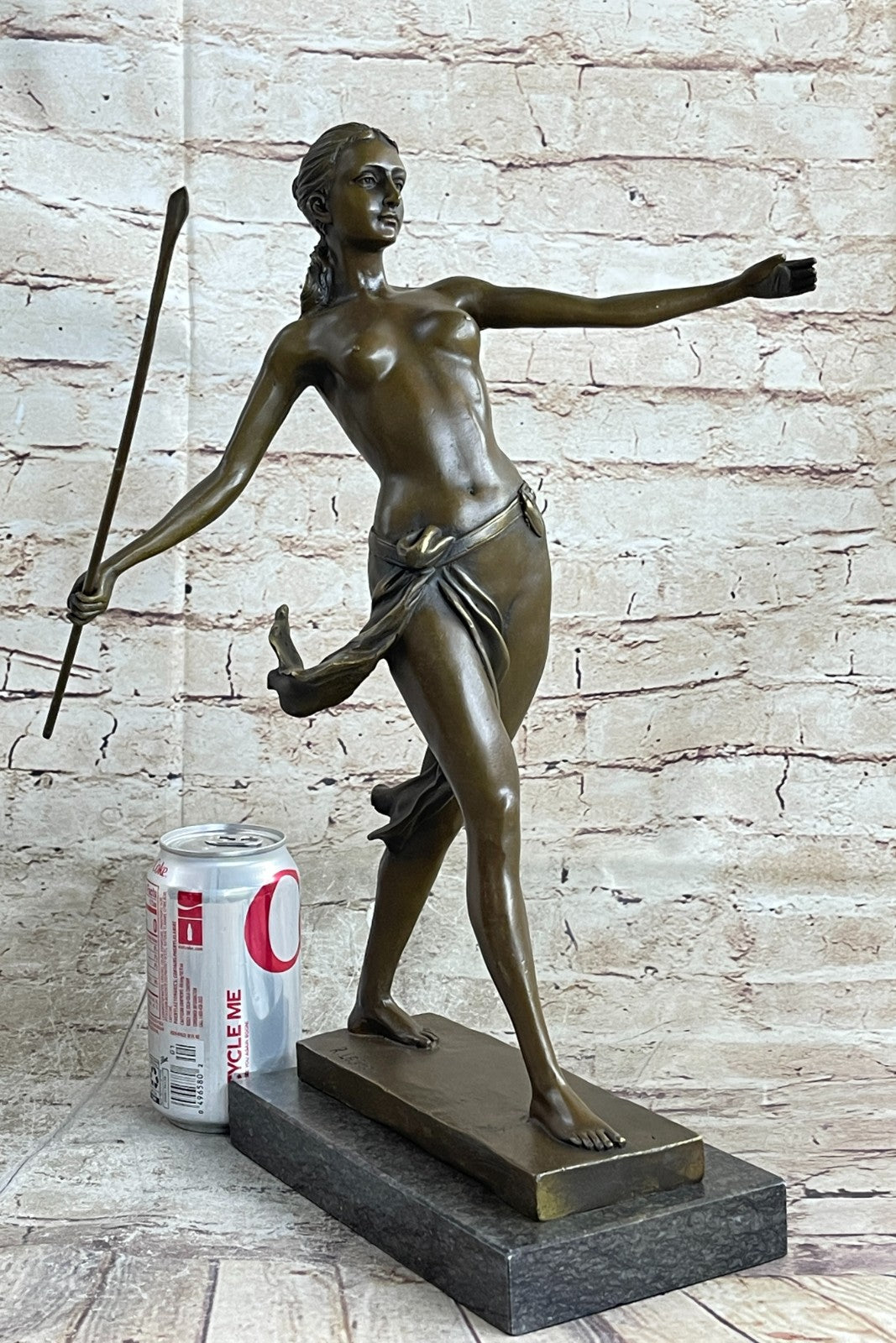 Leger Diana Huntress Art Deco Bronze Female Figure Spear Nude 1920s Style