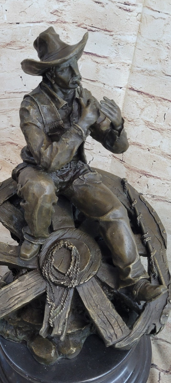 Handcrafted bronze sculpture SALE Western Cowboy Lonely Original Large Decor