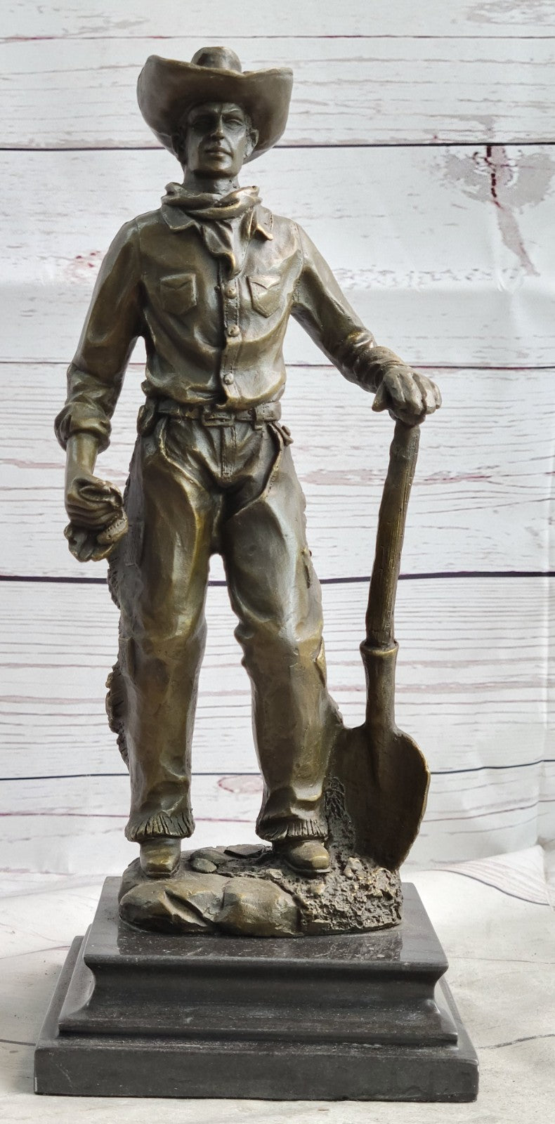 Cowboy Cast Hot Art Western American Signed Bronze Sculpture Statue Deal Figure