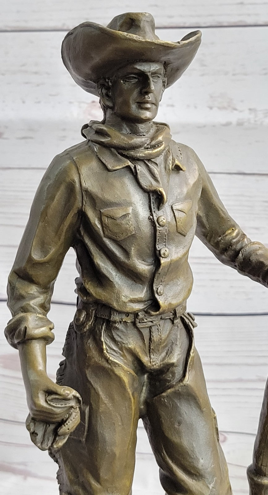 Cowboy Cast Hot Art Western American Signed Bronze Sculpture Statue Deal Figure