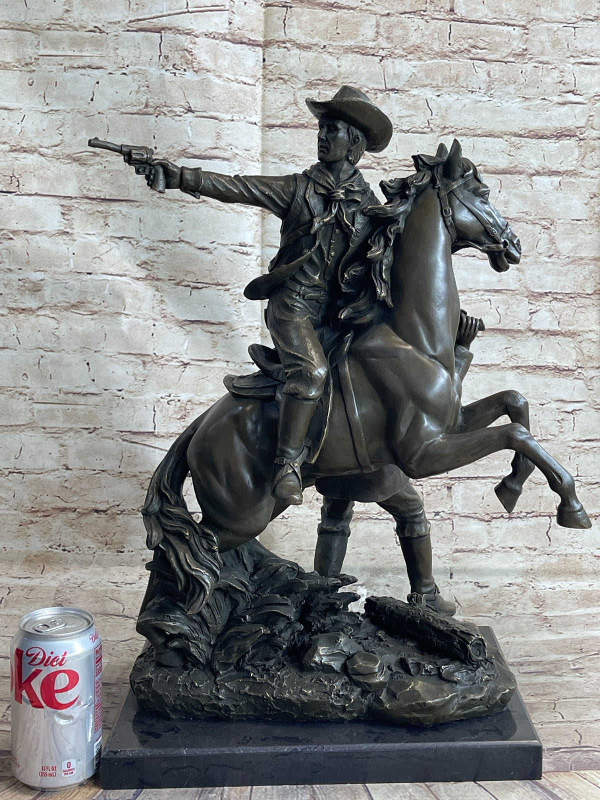 Two Cowboys Bronze Sculpture Signed By Frederick Remington Gorgeous!