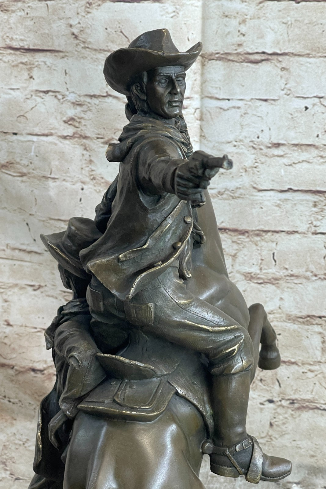 Two Cowboys Bronze Sculpture Signed By Frederick Remington Gorgeous!