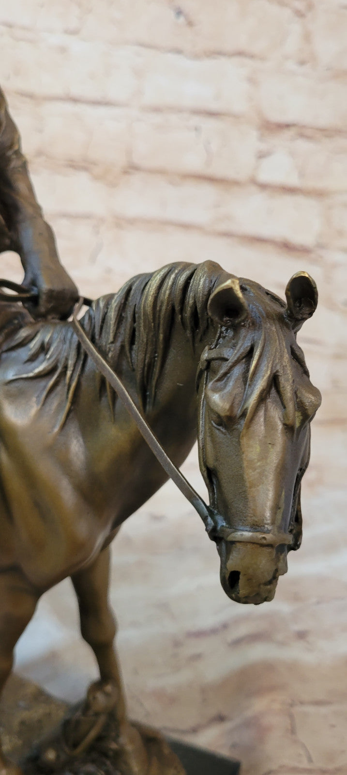 The Cowboy," Hot Cast, American Classic, Bronze On Marble Base Sculpture Figur