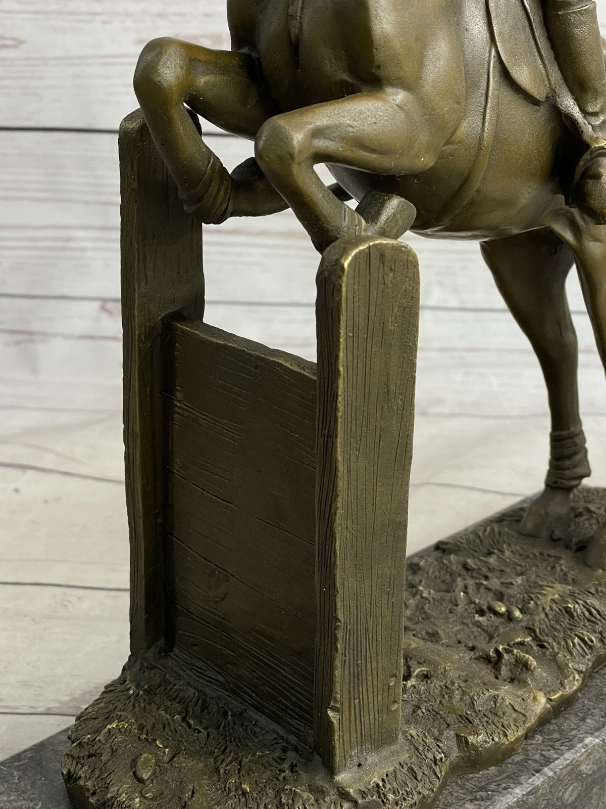 Vintage Signed Jockey Horse Racing Bronze Sculpture Gift Statue Figure Figurine