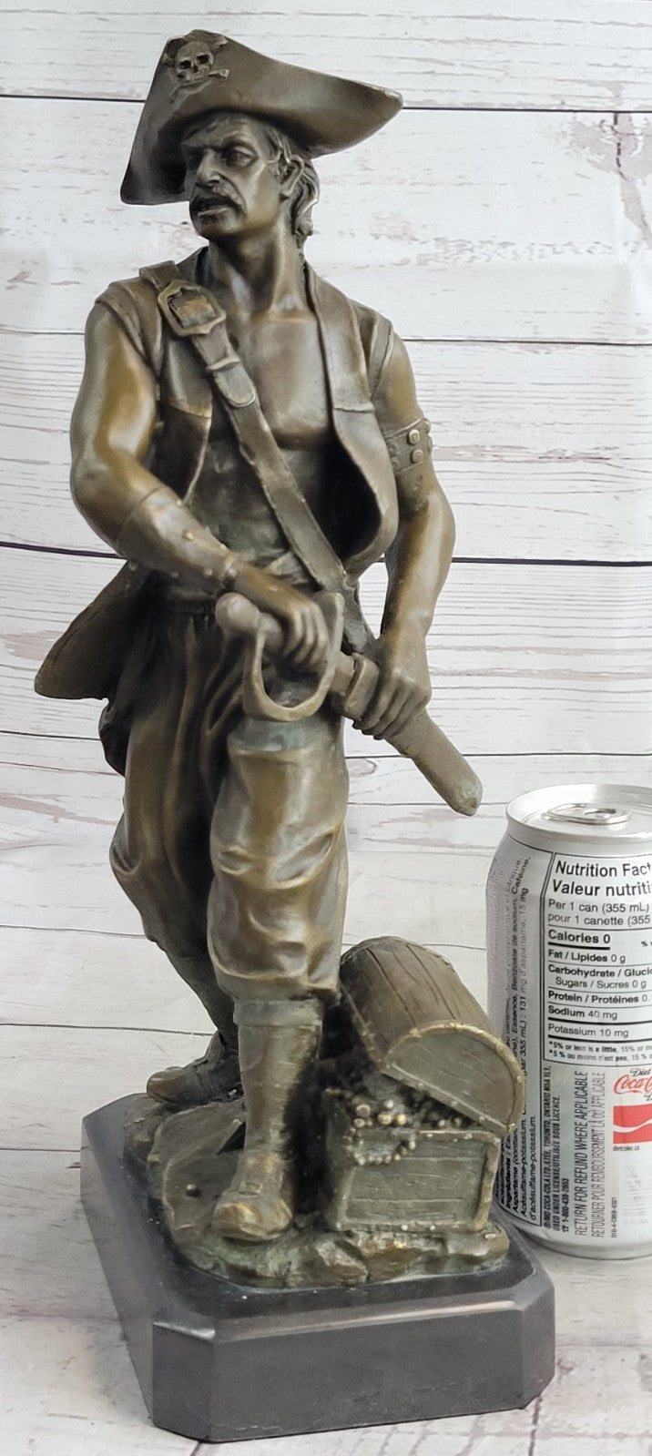 Signd Original Kamiko Ship Pirate Home Restaurant Casino Decor Bronze Sculpture