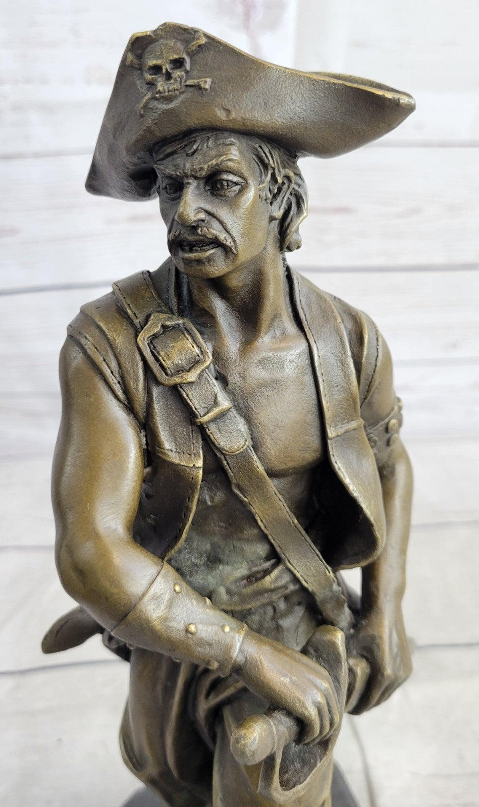 Signd Original Kamiko Ship Pirate Home Restaurant Casino Decor Bronze Sculpture
