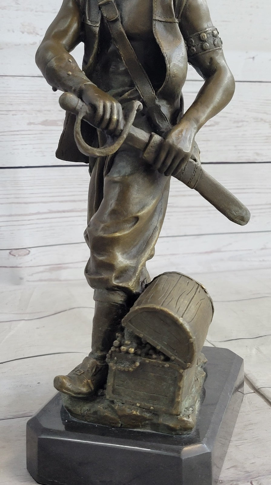 Signd Original Kamiko Ship Pirate Home Restaurant Casino Decor Bronze Sculpture