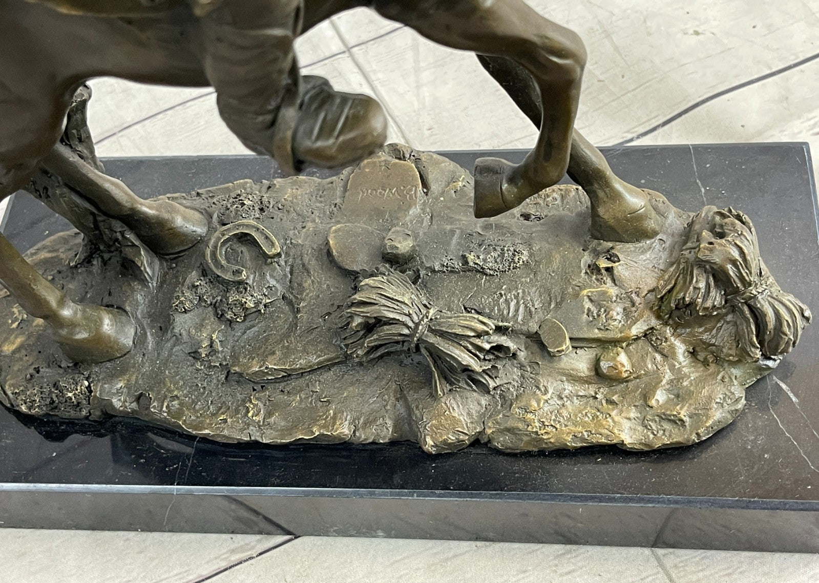 Old School Hot Cast by Lost Wax Method Cowboy Riding Bronze Masterpiece Sculpture