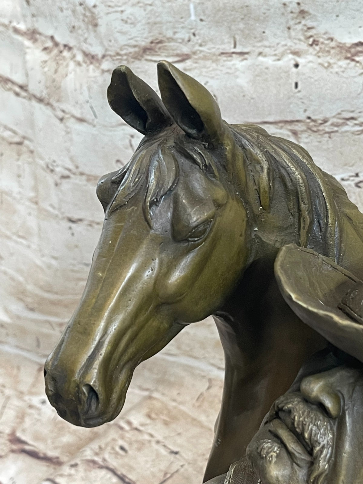 Original 100% Bronze Cowboy Stallion Horse Sculpture Signed Western Artwork