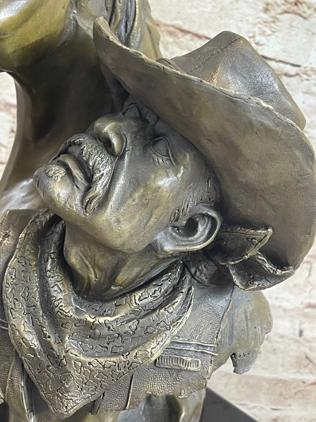 Original 100% Bronze Cowboy Stallion Horse Sculpture Signed Western Artwork