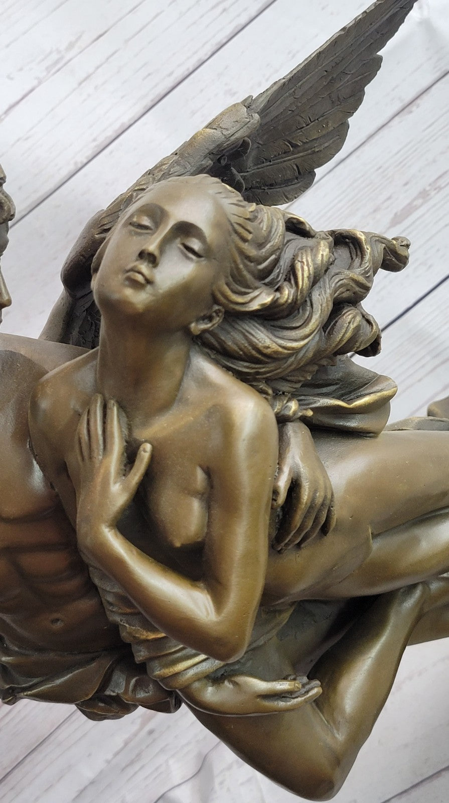 Winged Lovers Angels Cupid Psyche Eros Aphrodite Venus Bronze Marble Statue Art