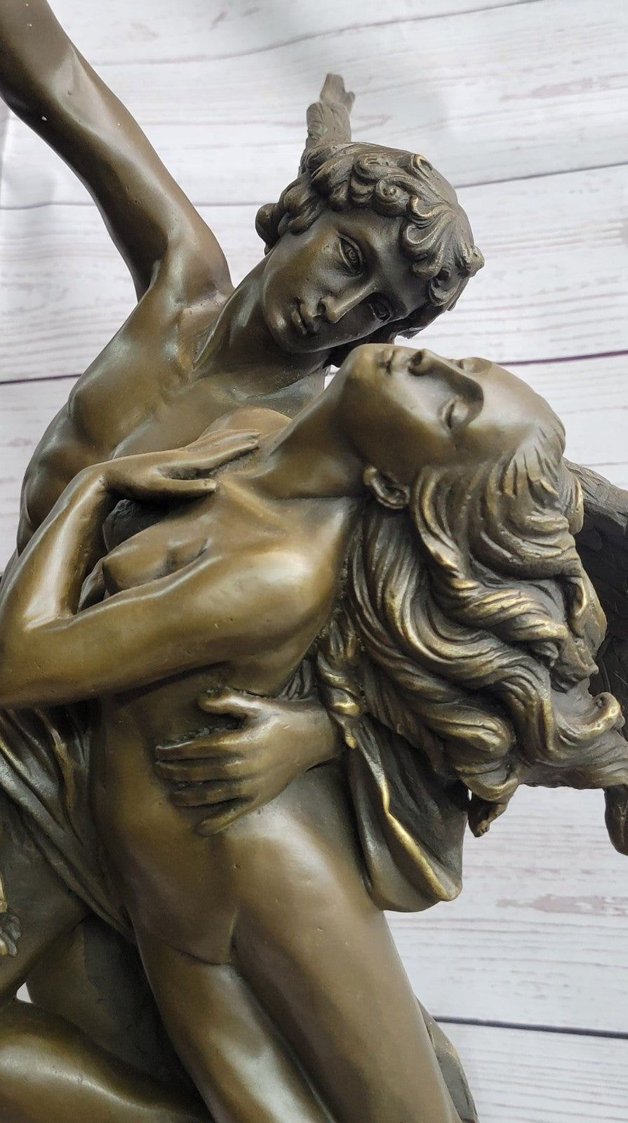 Winged Lovers Angels Cupid Psyche Eros Aphrodite Venus Bronze Marble Statue Art