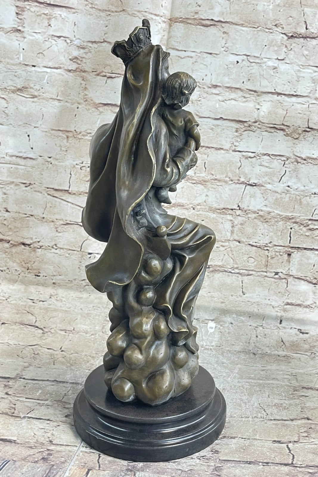 Original Signed Valli Madonna And Baby Jesus Bronze Sculpture Statue Figure NR