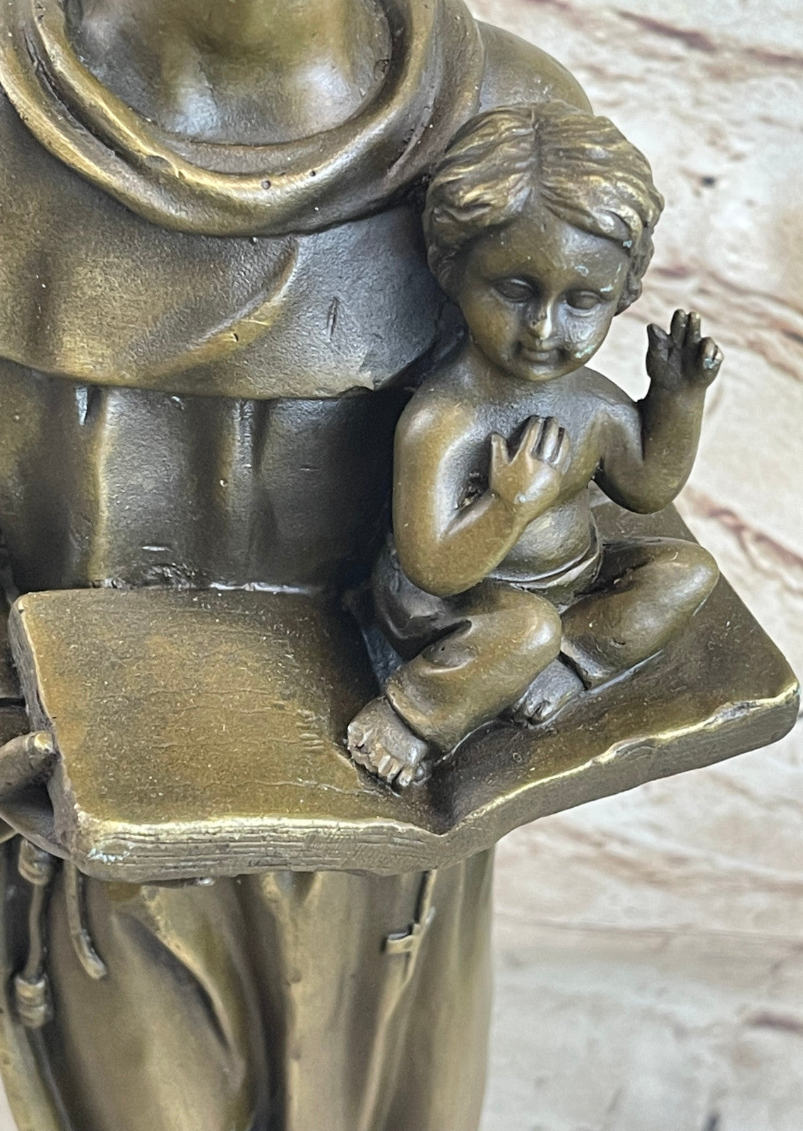 Catholic Church Saint Anthony Of Padua Carrying Baby Jesus Statue 16.5"Tall