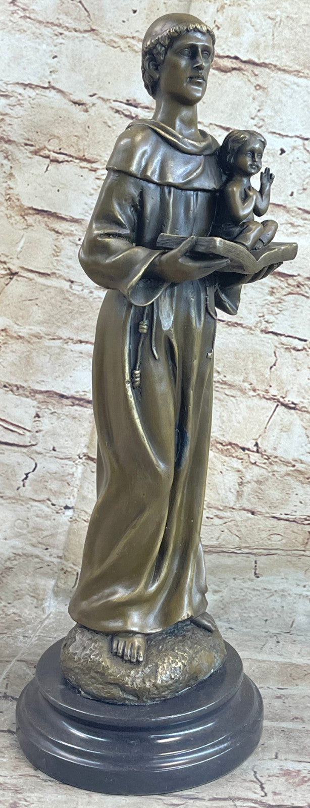 Catholic Church Saint Anthony Of Padua Carrying Baby Jesus Statue 16.5"Tall