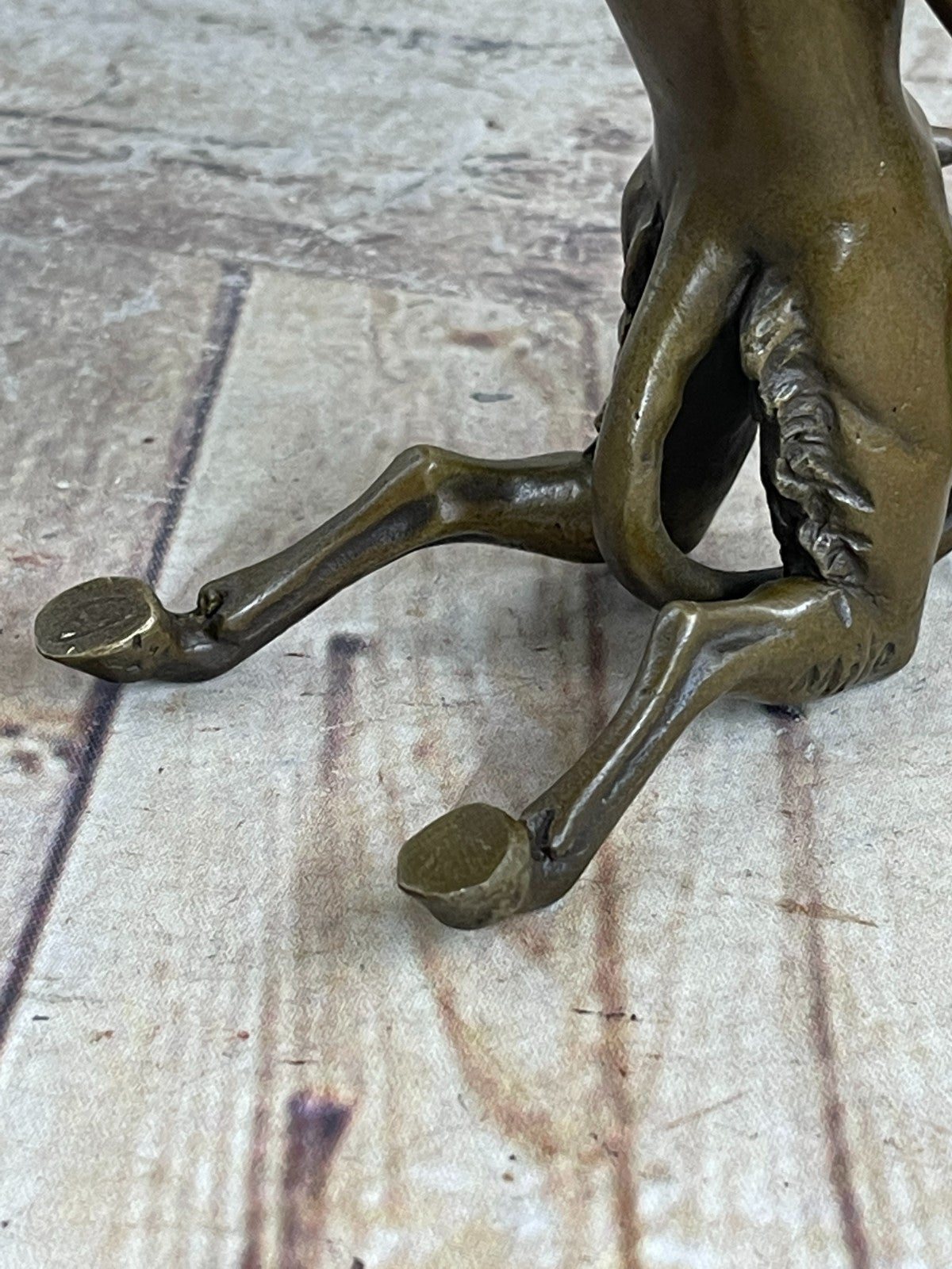 Vintage Art Nouveau Euro Bronze Devil Satan Demon Satyr Sculpture Hot Cast Decor