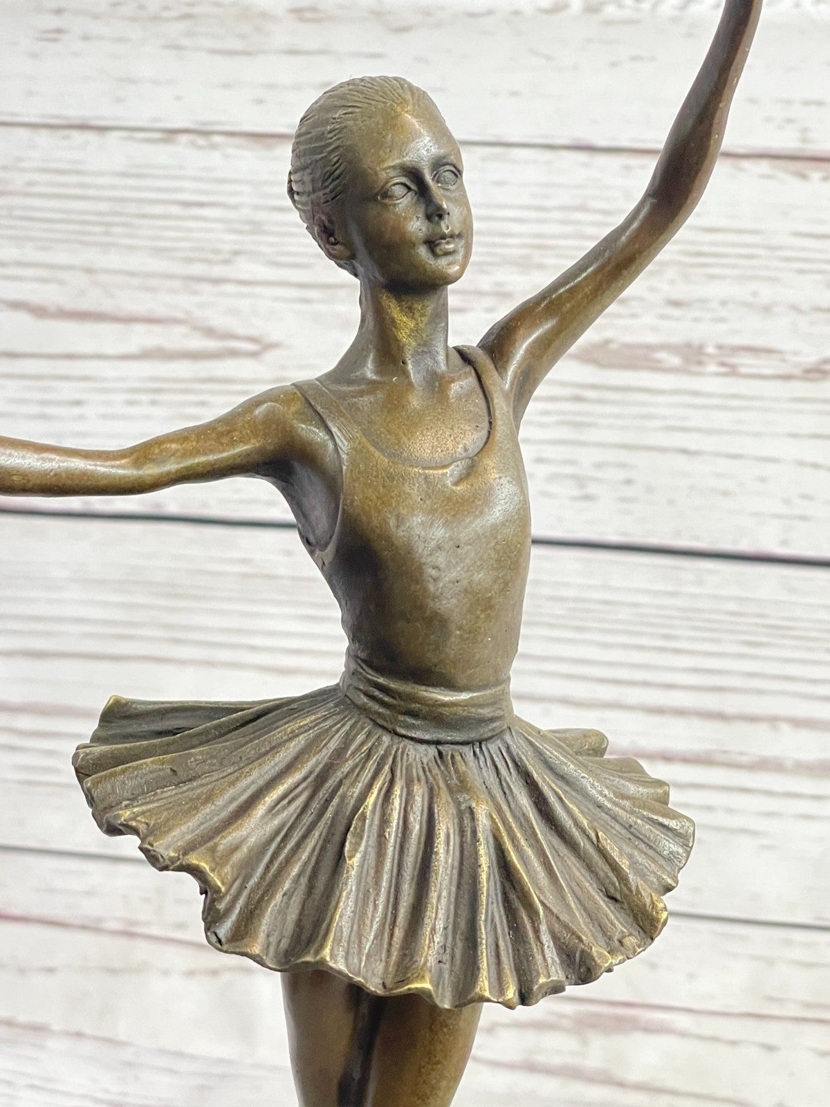 Modern Mid Century Abstract Bronze Ballerina Figure Signed Sculpture Art Dancer