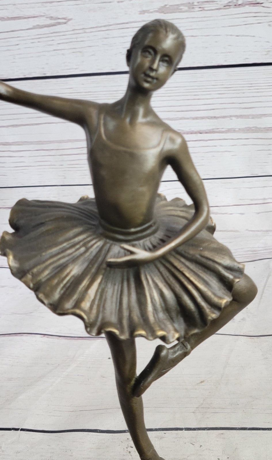 Hot CAST BRONZE & MARBLE FIGURINE GIRL BALLERINA - SIGNED SCULPTURE FIGURE DECOR