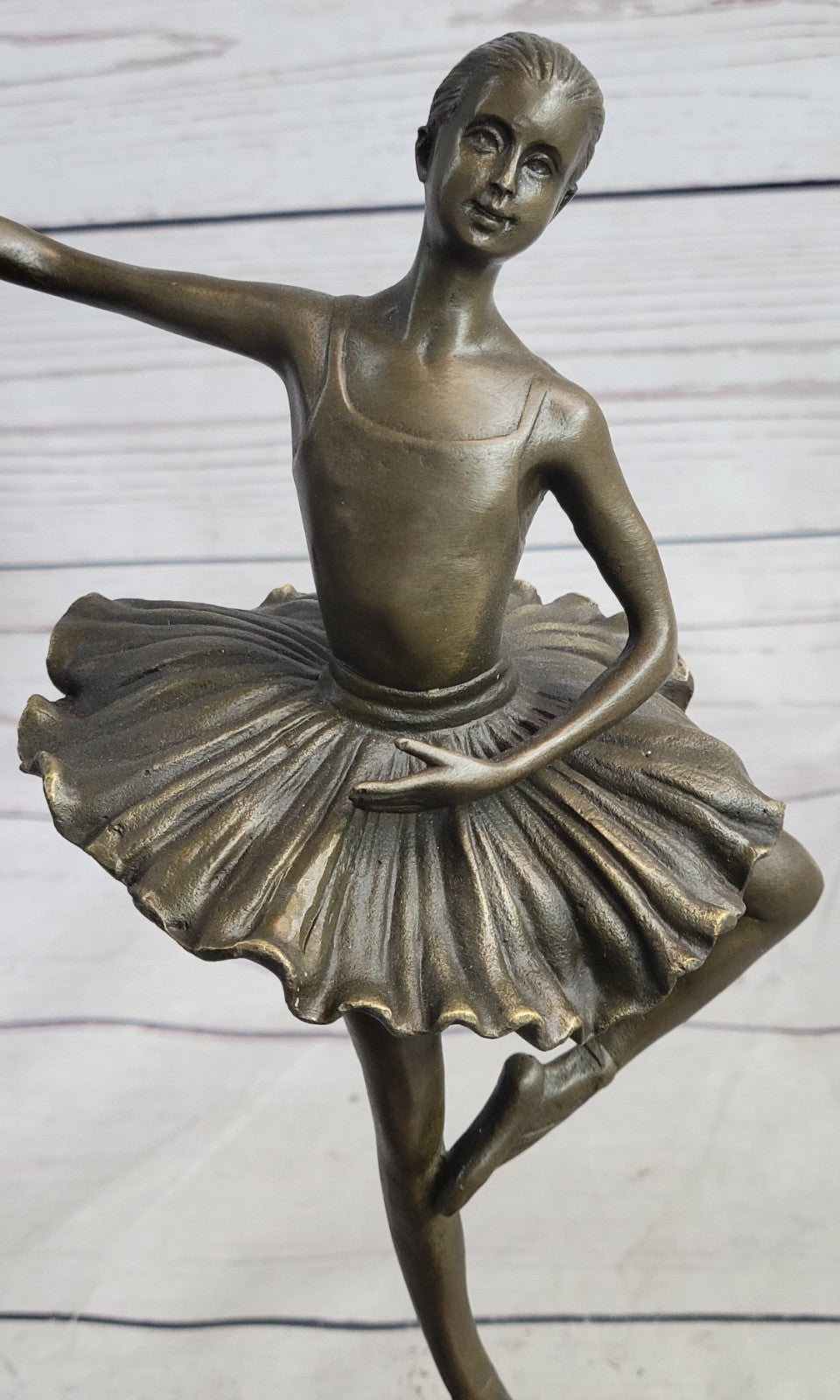 Hot CAST BRONZE & MARBLE FIGURINE GIRL BALLERINA - SIGNED SCULPTURE FIGURE DECOR