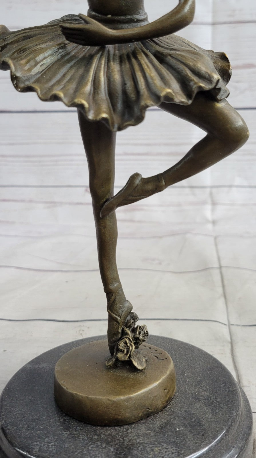 Hot CAST BRONZE & MARBLE FIGURINE GIRL BALLERINA - SIGNED SCULPTURE FIGURE DECOR