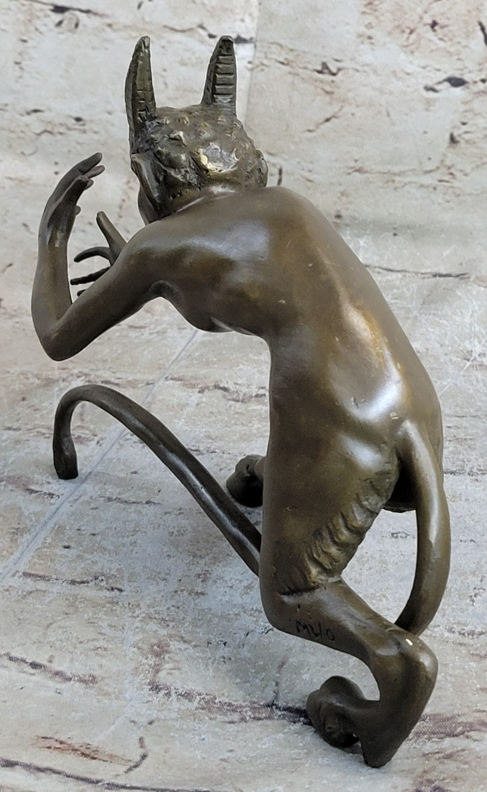 Male Satyr Vienna Figurine Handcrafted Bronze Art Sculpture Statue Figure Art