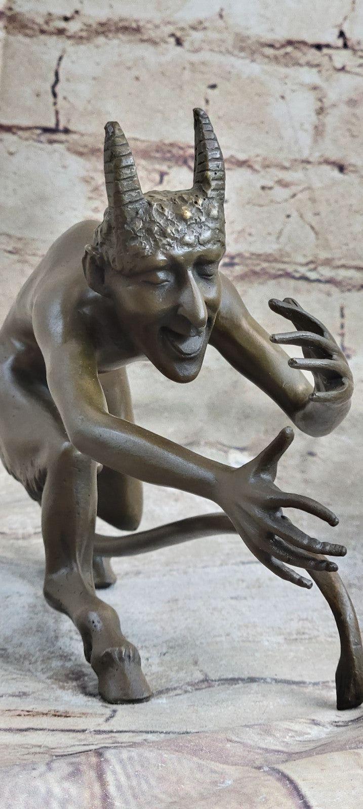 Male Satyr Vienna Figurine Handcrafted Bronze Art Sculpture Statue Figure Art
