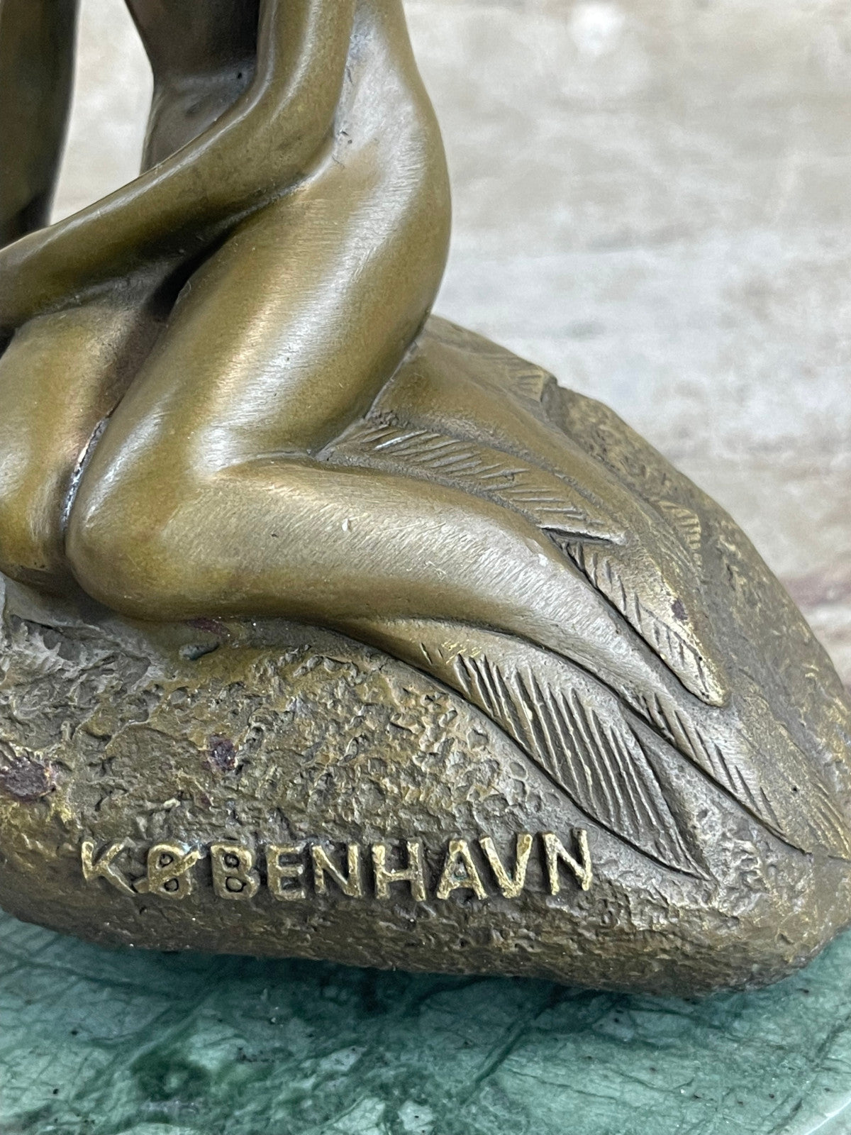 Beautiful Signed Art Nouveau Gilt Bronze Sculpture Figure Statue Naked Nude Girl