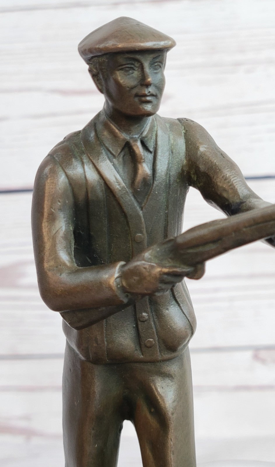 Bronze Sculpture Art Deco Man Hunter with Gun Bronze Masterpiece Decor Sale