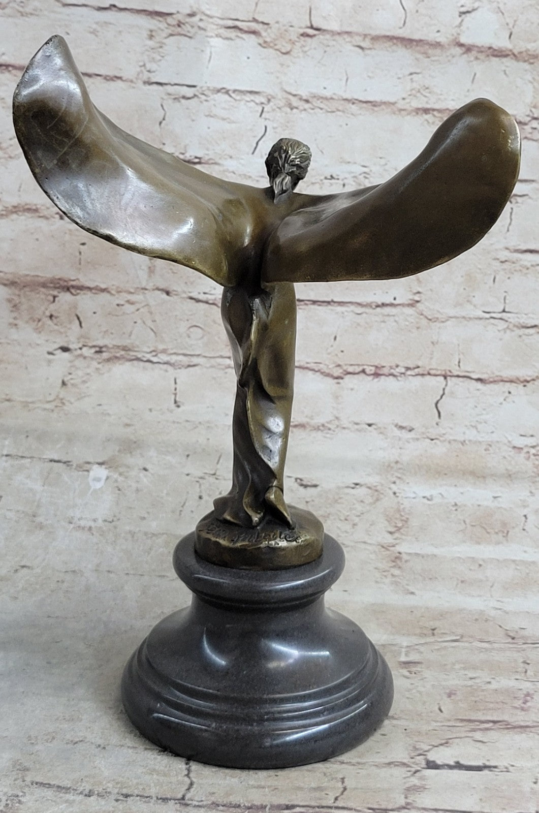 Rolls Royce Hood Ornament Cast Bronze Flying Lady "Spirit of Ecstasy" Sculpture