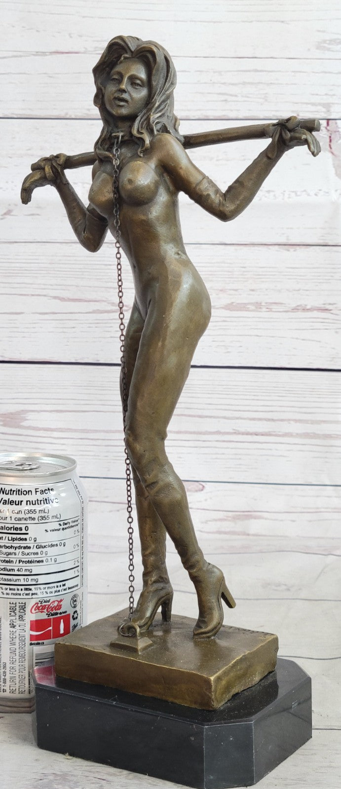 German Sexual Nude Girl Sculpture Hot Cast Erotic Bronze Artist Art Figurine LRG