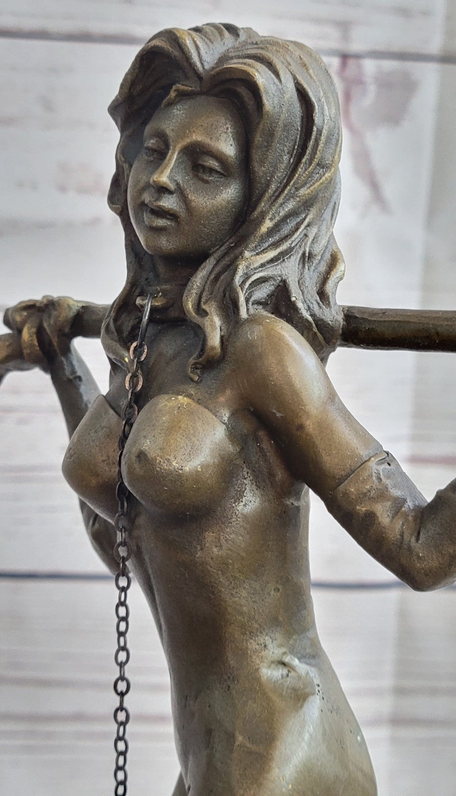 German Sexual Nude Girl Sculpture Hot Cast Erotic Bronze Artist Art Figurine LRG