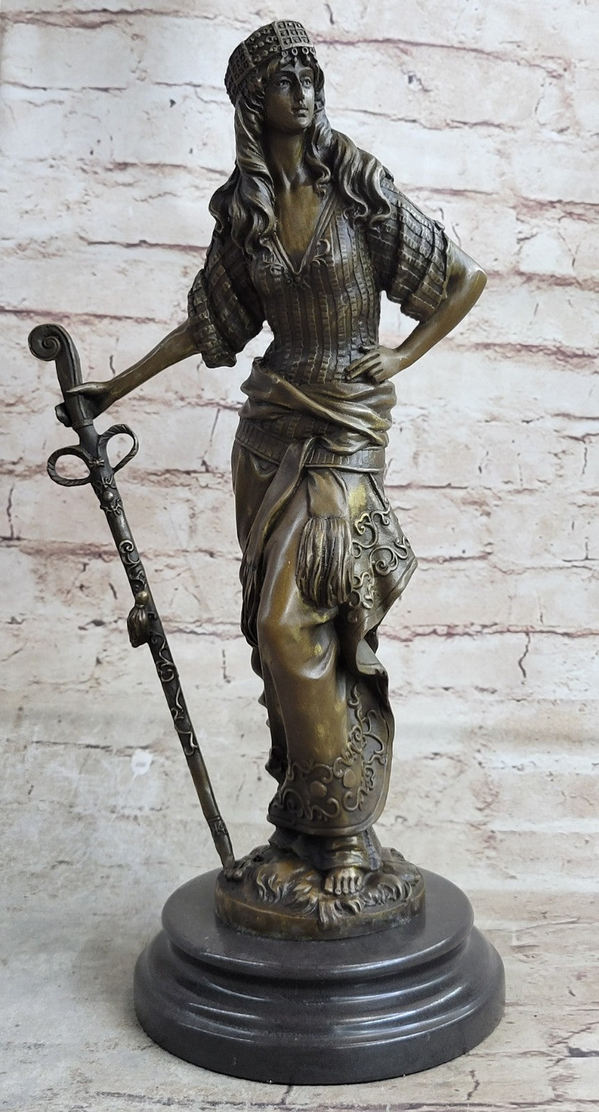 Collectible Hand Crafted Islamic Princess Hot Cast Bronze Sculpture Figurine Art