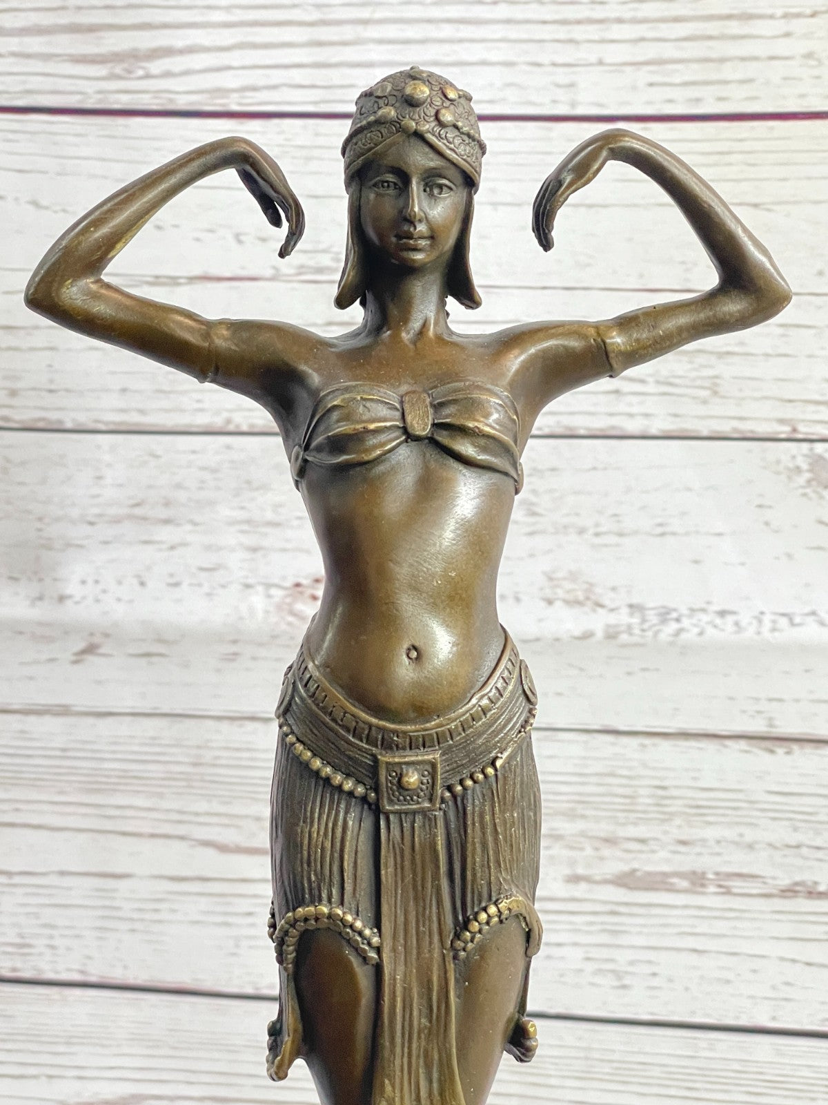 Art Deco Classic Semi Nude Dancer by Romanian Artist Chiparus Bronze Sculpture