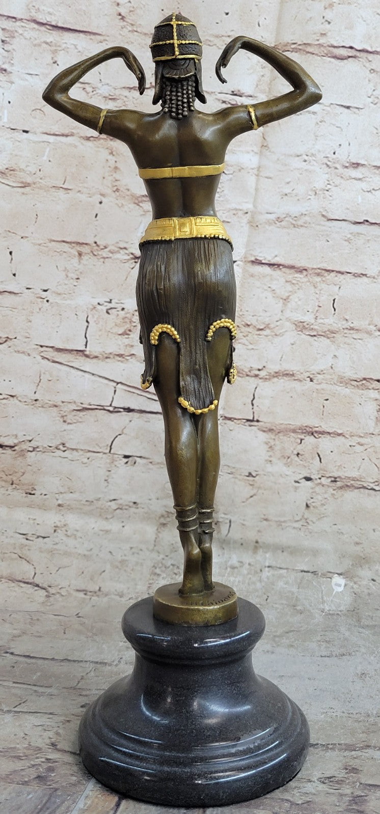 EXOTIC DANCER CHIPARUS BRONZE STATUE GOLD PATINA HOT CAST CLASSIC ART DECO STYLE