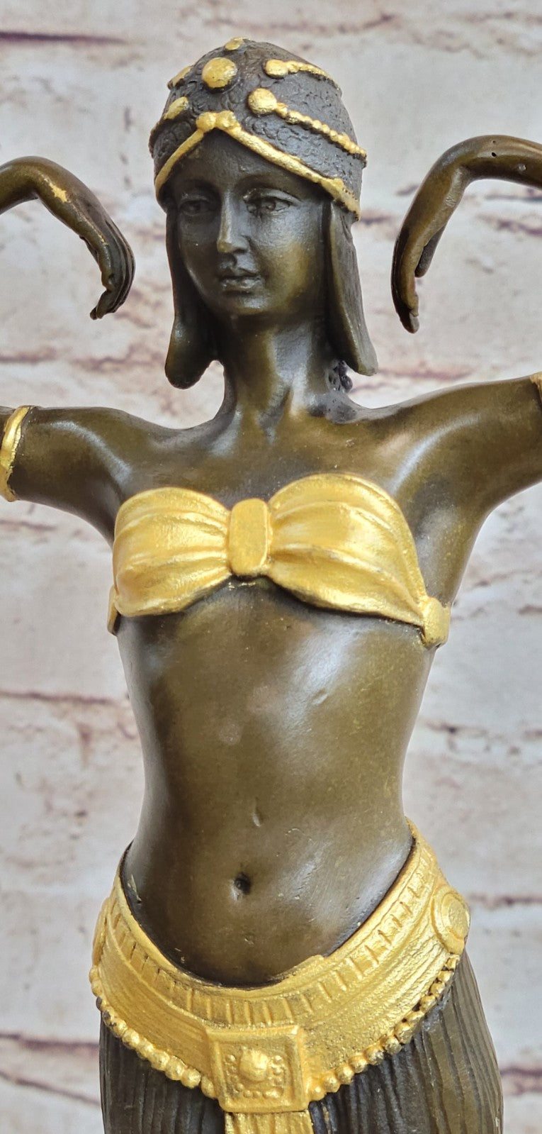 EXOTIC DANCER CHIPARUS BRONZE STATUE GOLD PATINA HOT CAST CLASSIC ART DECO STYLE