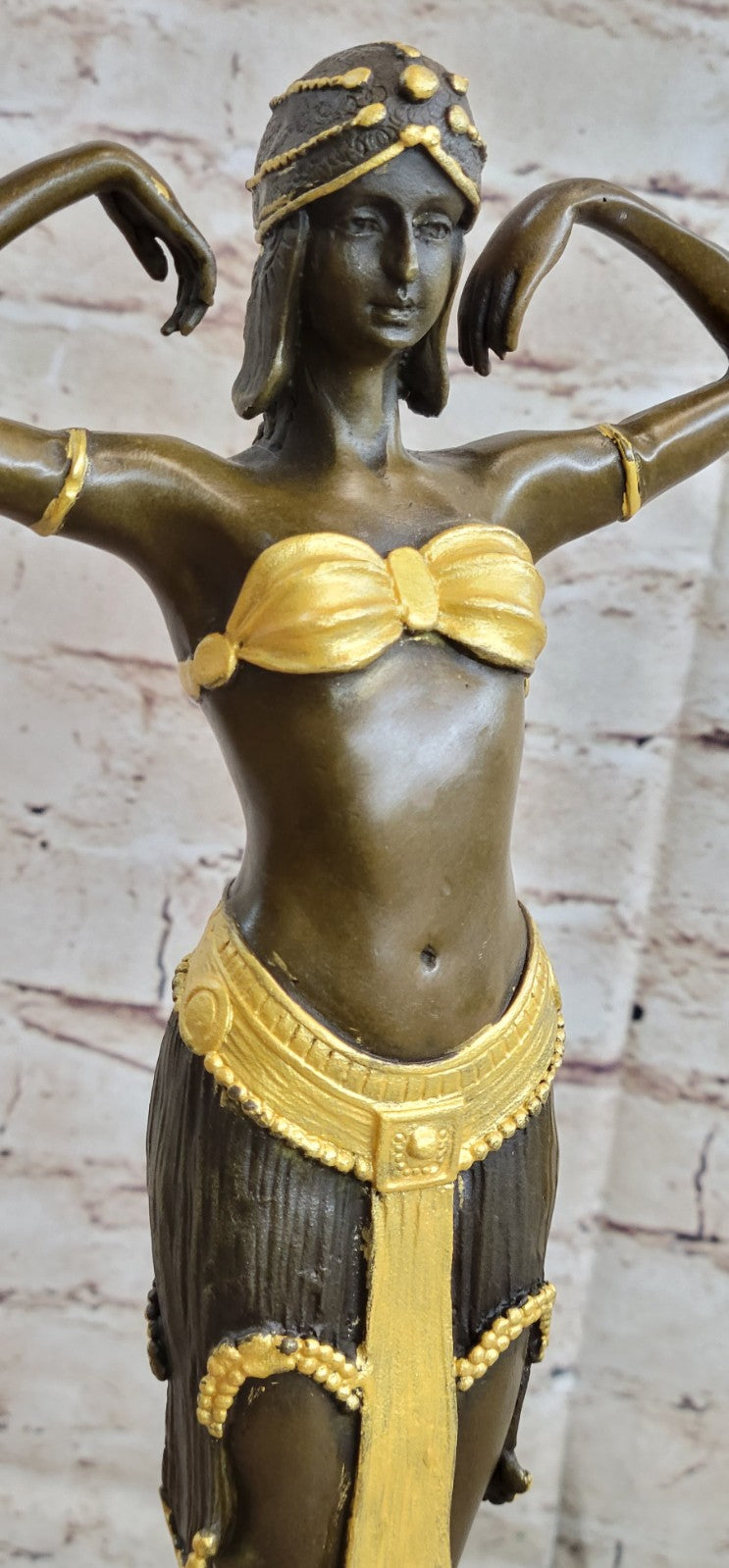 EXOTIC DANCER CHIPARUS BRONZE STATUE GOLD PATINA HOT CAST CLASSIC ART DECO STYLE