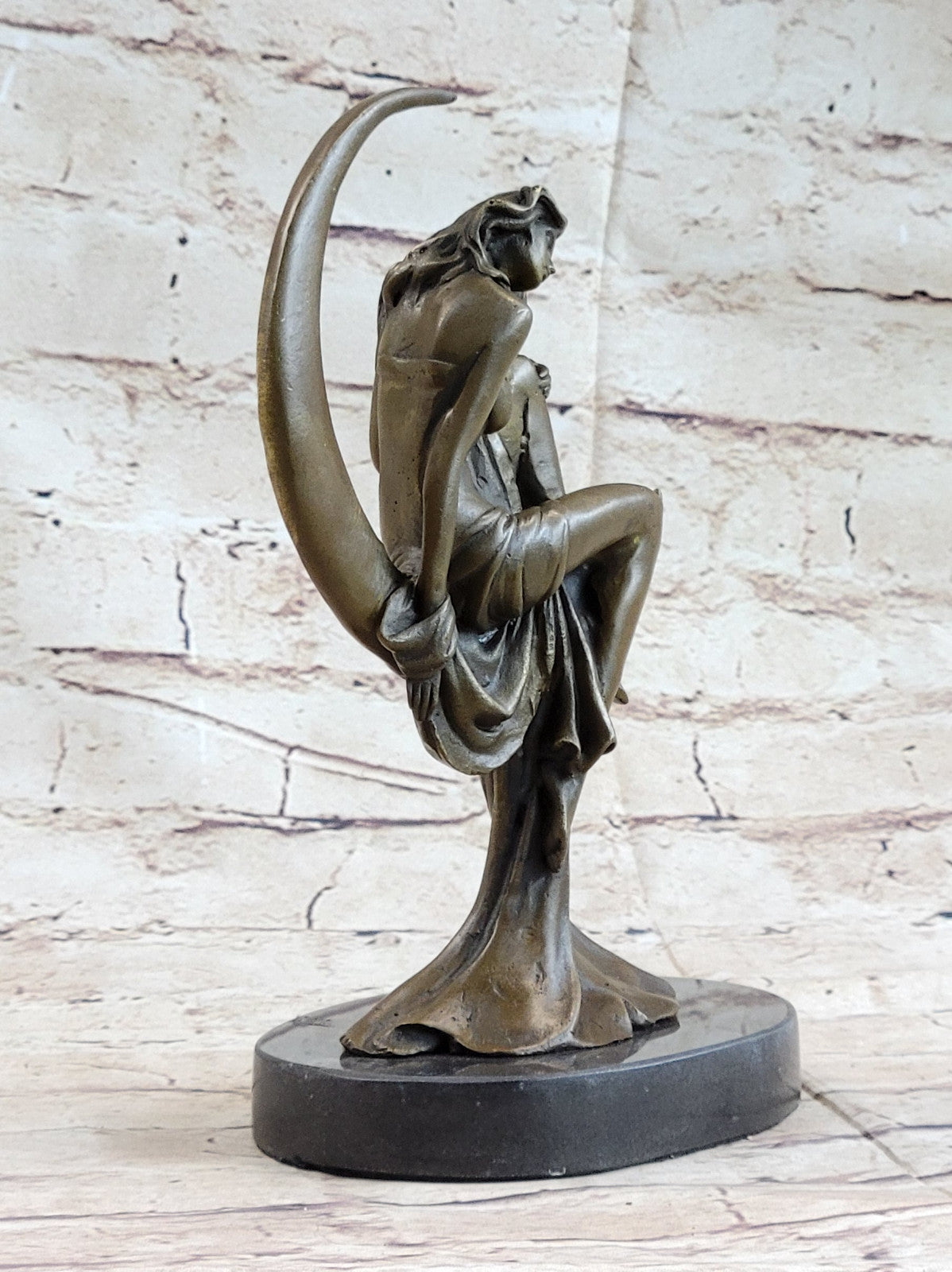 Elegant Moreau Nude Young Woman Female Bronze Marble Figure Sculpture Statue