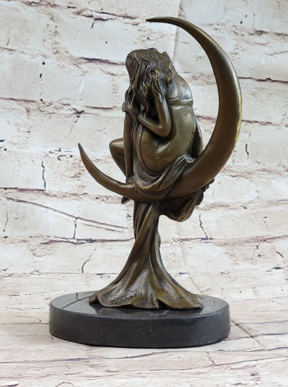 Elegant Moreau Nude Young Woman Female Bronze Marble Figure Sculpture Statue