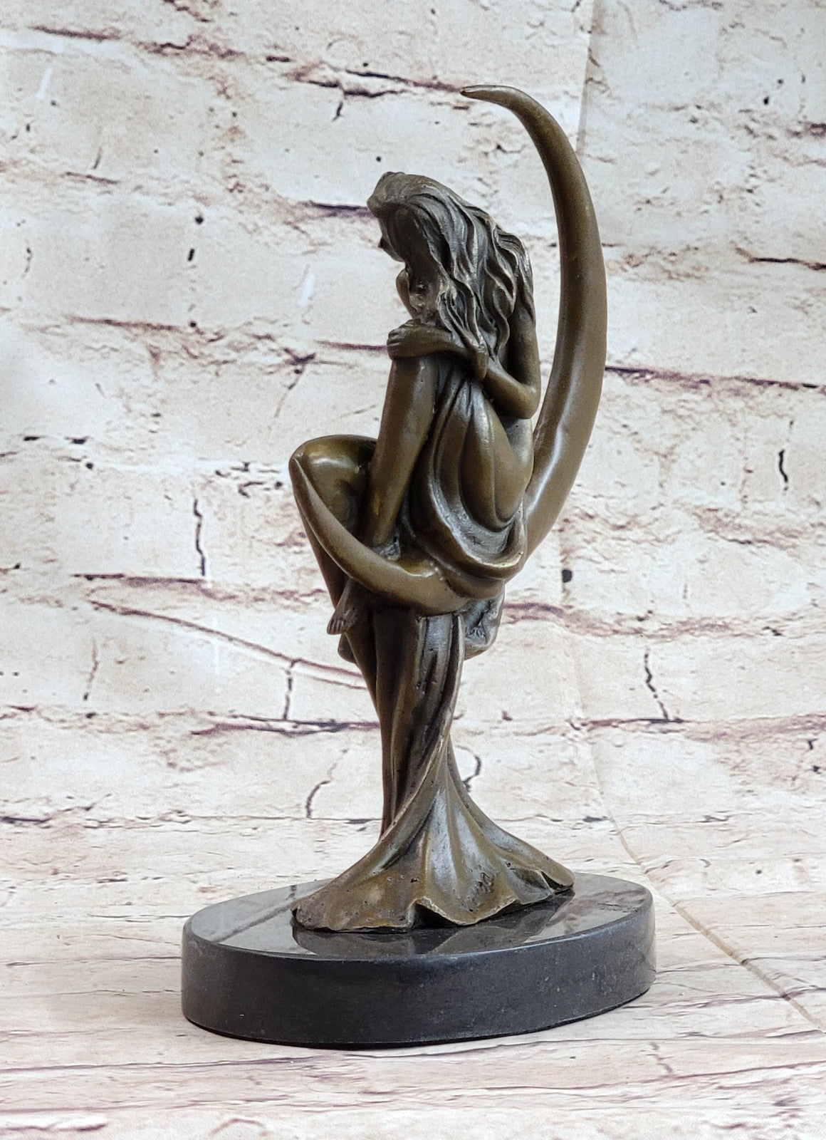 Elegant Moreau Nude Young Woman Female Bronze Marble Figure Sculpture Statue