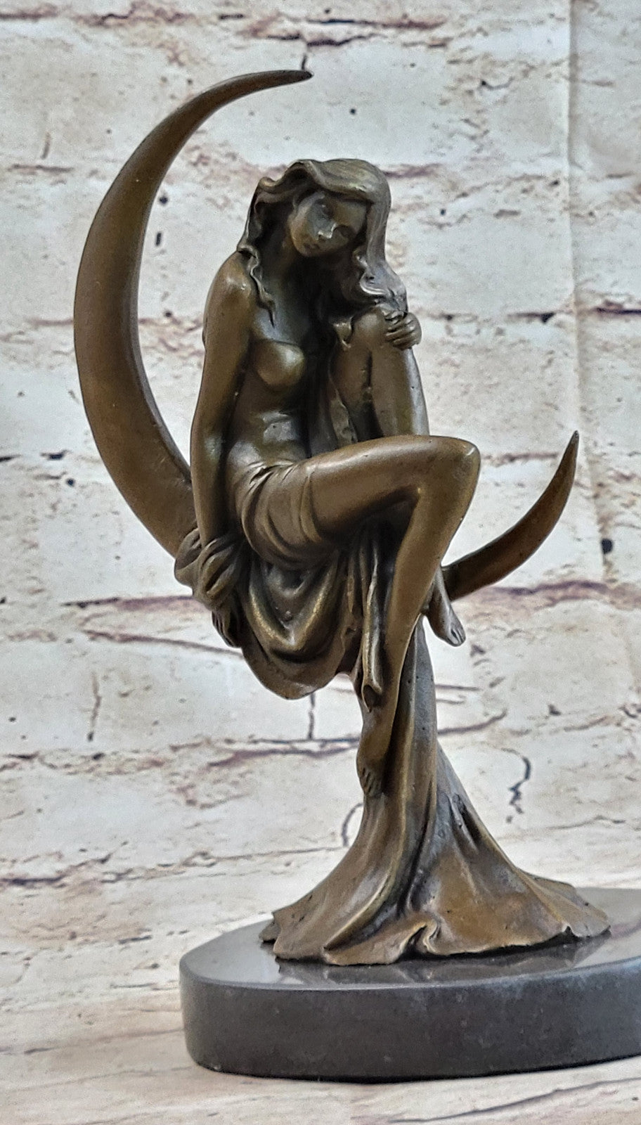 Elegant Moreau Nude Young Woman Female Bronze Marble Figure Sculpture Statue