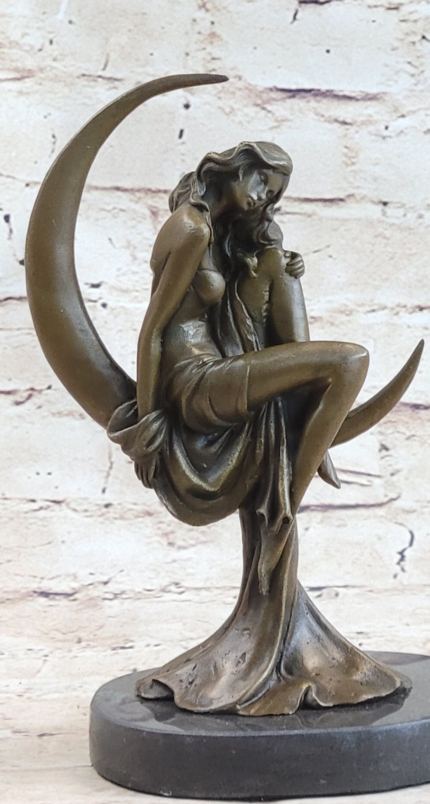 Elegant Moreau Nude Young Woman Female Bronze Marble Figure Sculpture Statue