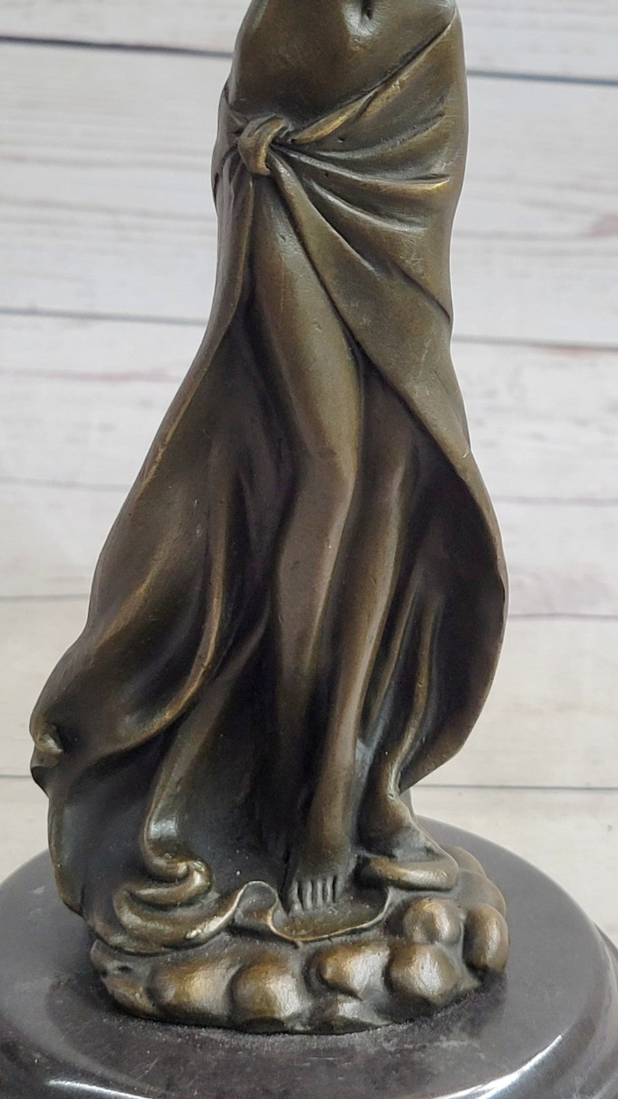 Art Nouveau Hand Made Classic Sexy Girl Bronze Sculpture Figurine Marble Base