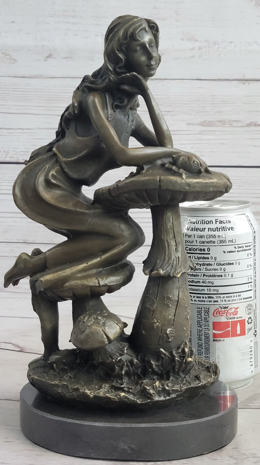Genuine Pure Bronze Detailed Museum Quality Art Nouveau Wood Fairy Girl Bronze S