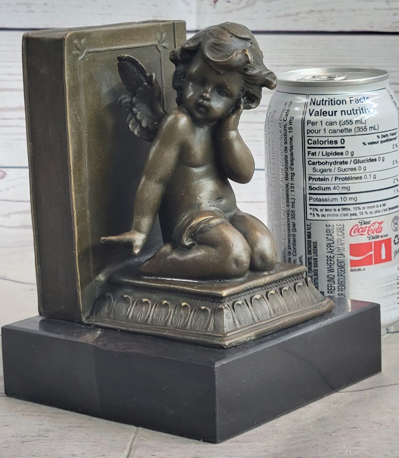 Hot Cast Angel With Wings Bookends Bronze Sculpture by Moreau Figurine Figure