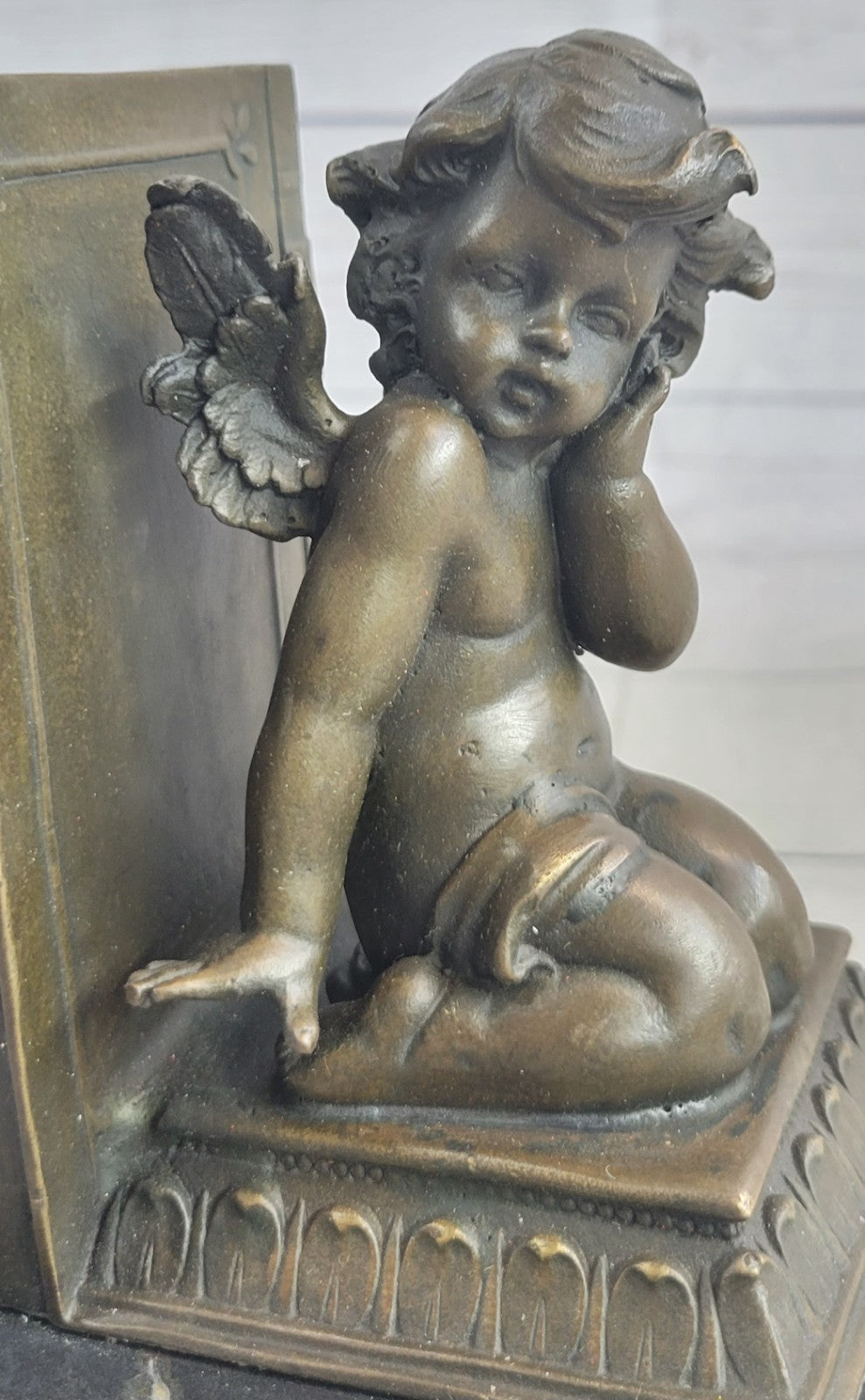 Hot Cast Angel With Wings Bookends Bronze Sculpture by Moreau Figurine Figure