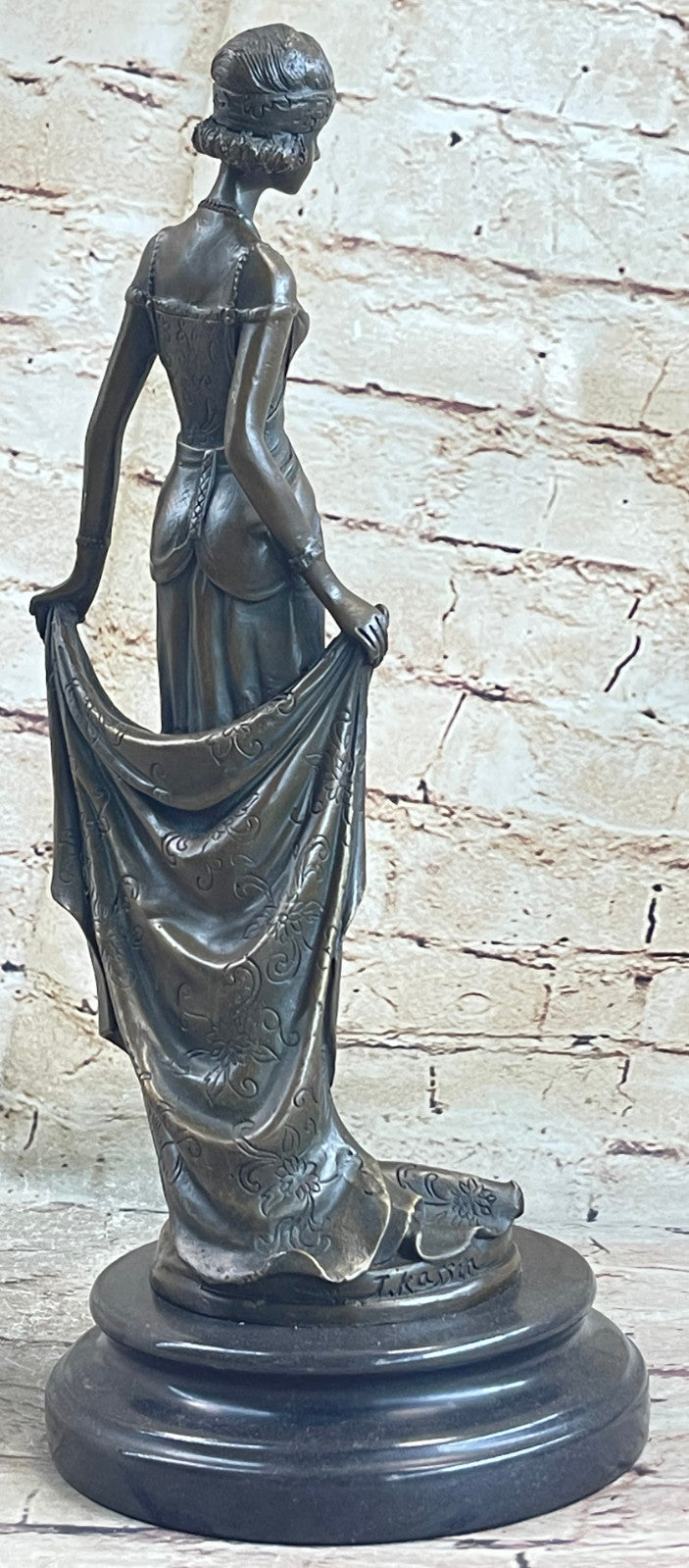 Art Nouveau Sexy Woman wearing Jewelry  Very Detailed Bronze Sculpture Decor Sal