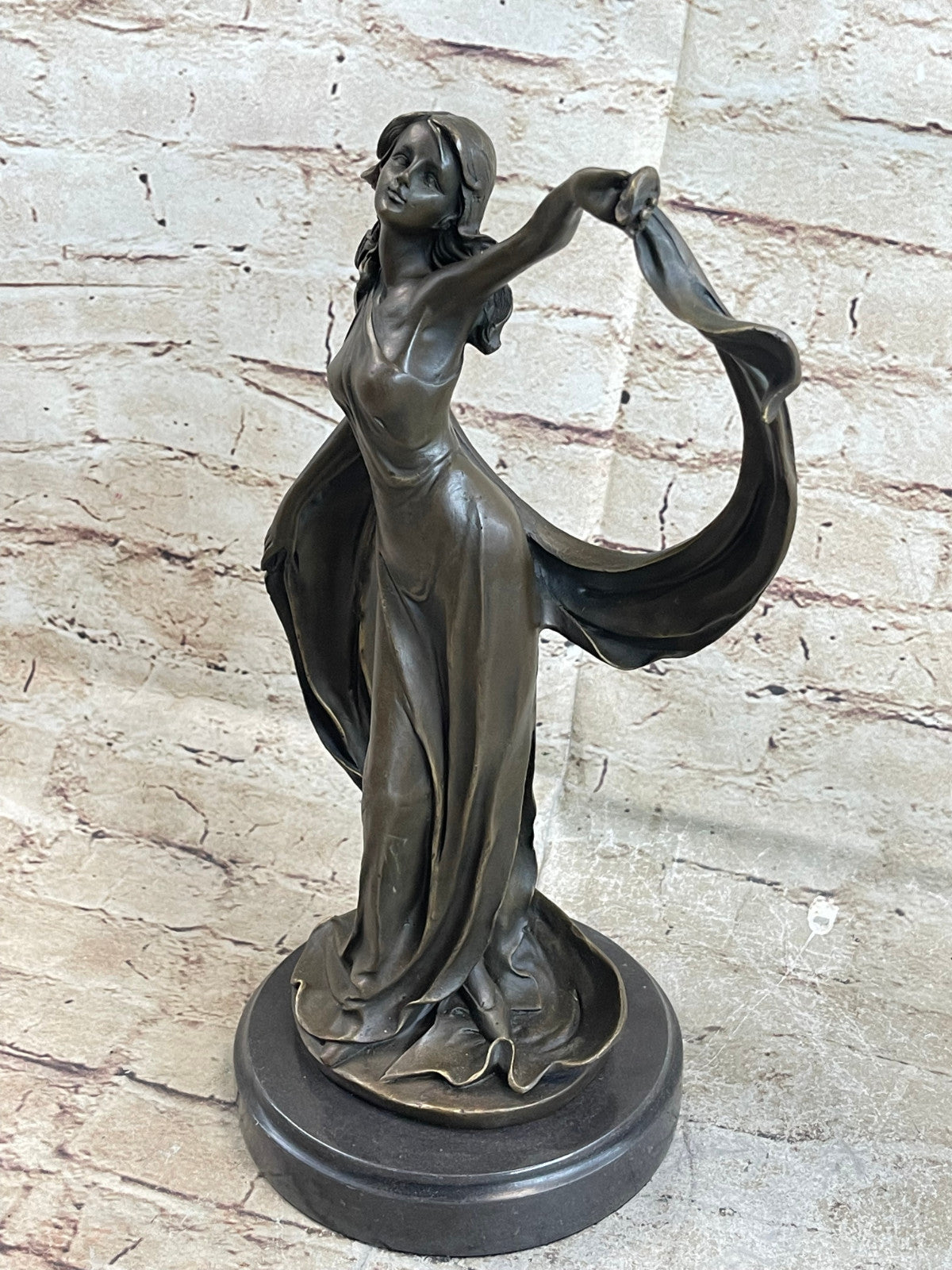 Handcrafted Collectible By Lost Wax Method Beautiful Maiden Bronze Sculpture