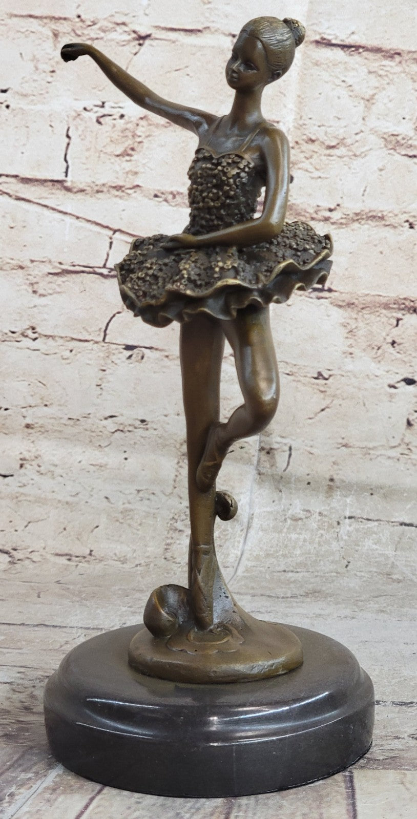 Handcrafted Detail Ballerina with Tutu Bronze Sculpture Signed Original Milo